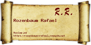 Rozenbaum Rafael névjegykártya